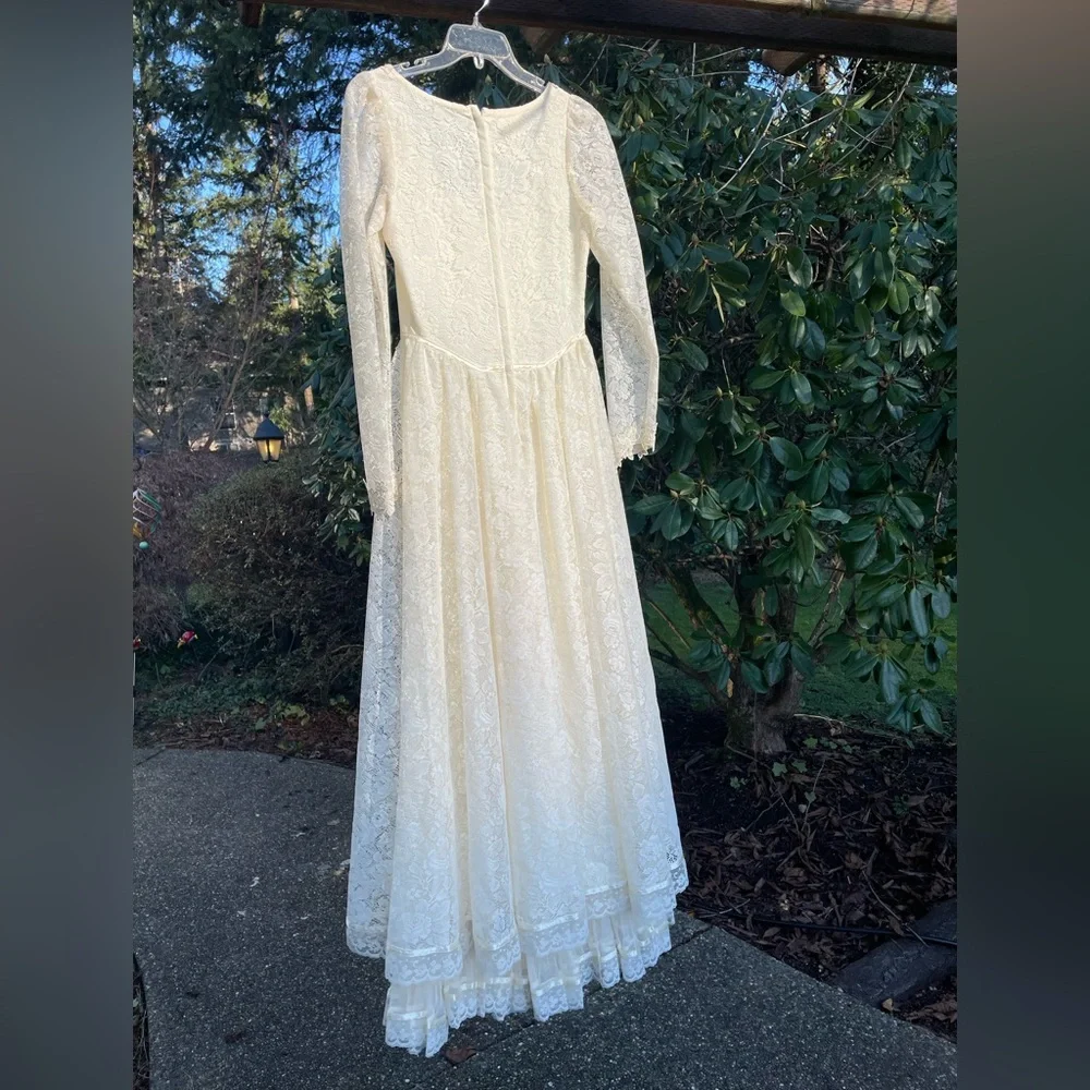 VTG 70s Gunne Sax Romantic Renaissance Bridal Collection Lace Wedding Dress sz11 - Picture 8 of 15